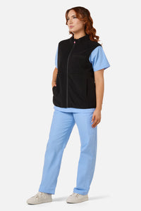 Scrubs With Love - Black Polar Fleece Scrub Vest - black