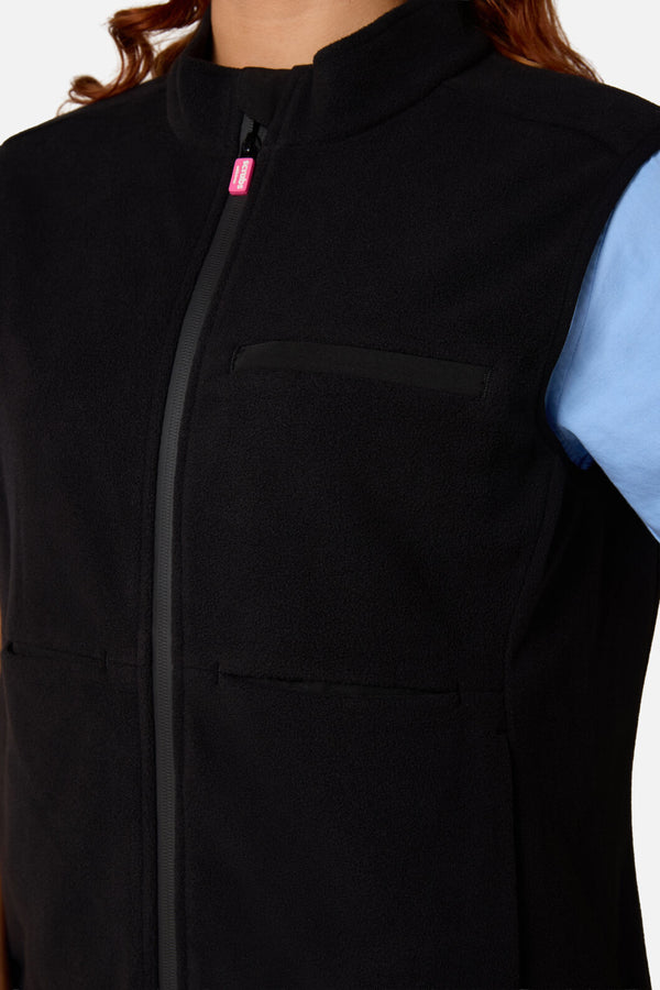 Scrubs With Love - Black Polar Fleece Scrub Vest - black