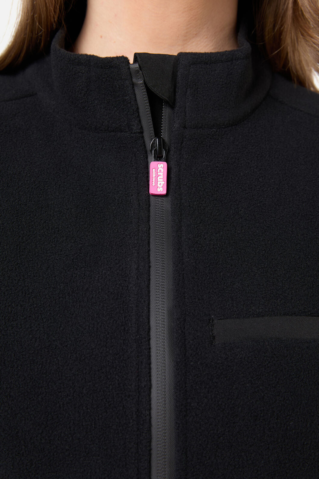 Scrubs With Love - Scrubs Black Polar Fleece Vest - black