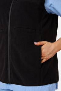 Scrubs With Love - Black Polar Fleece Scrub Vest - black