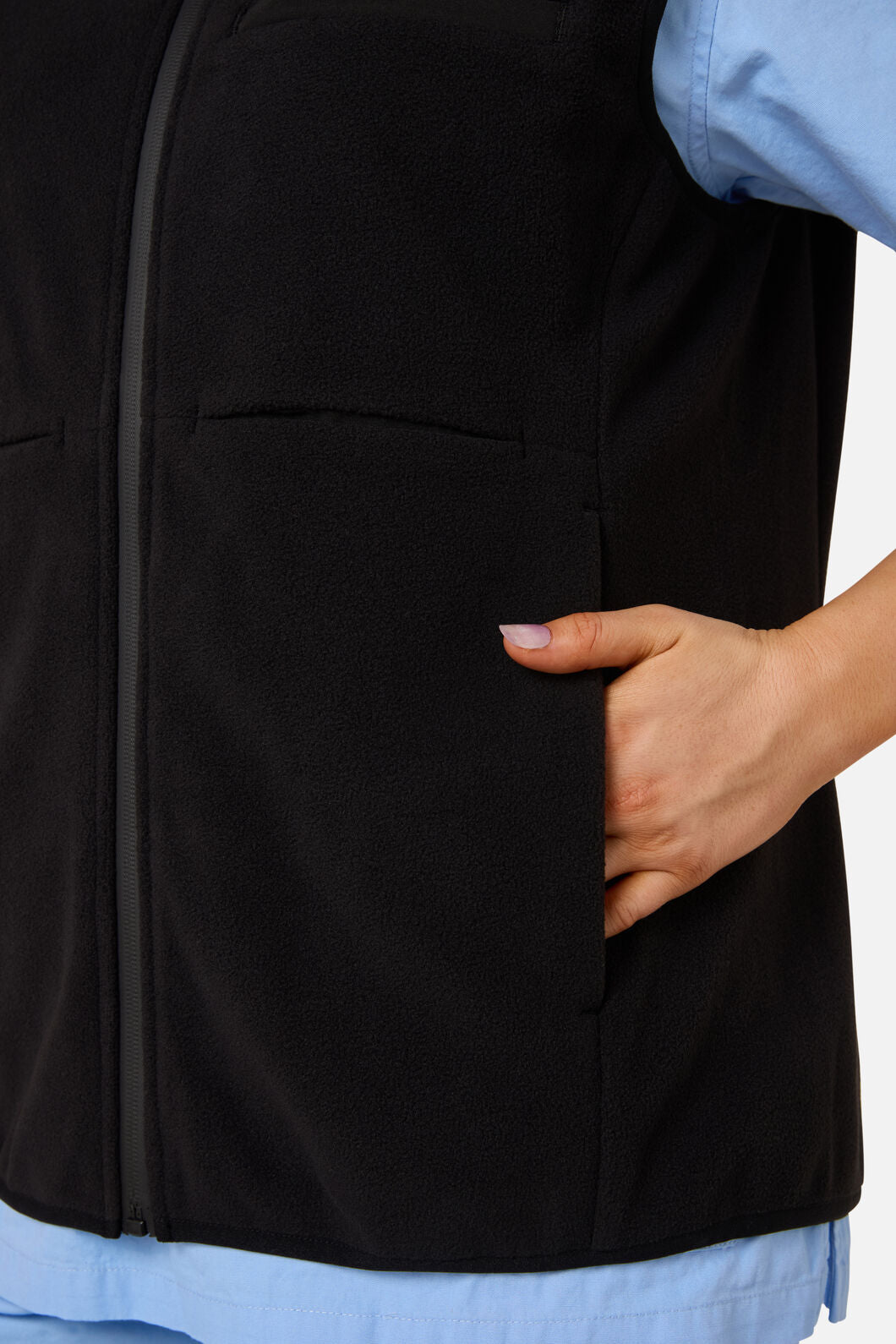 Scrubs With Love - Black Polar Fleece Scrub Vest - black