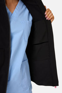 Scrubs With Love - Black Polar Fleece Scrub Vest - black