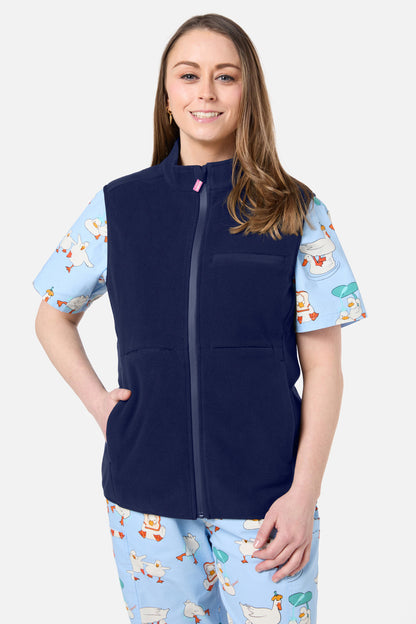 Scrubs With Love - Scrubs Navy Polar Fleece Vest - navy
