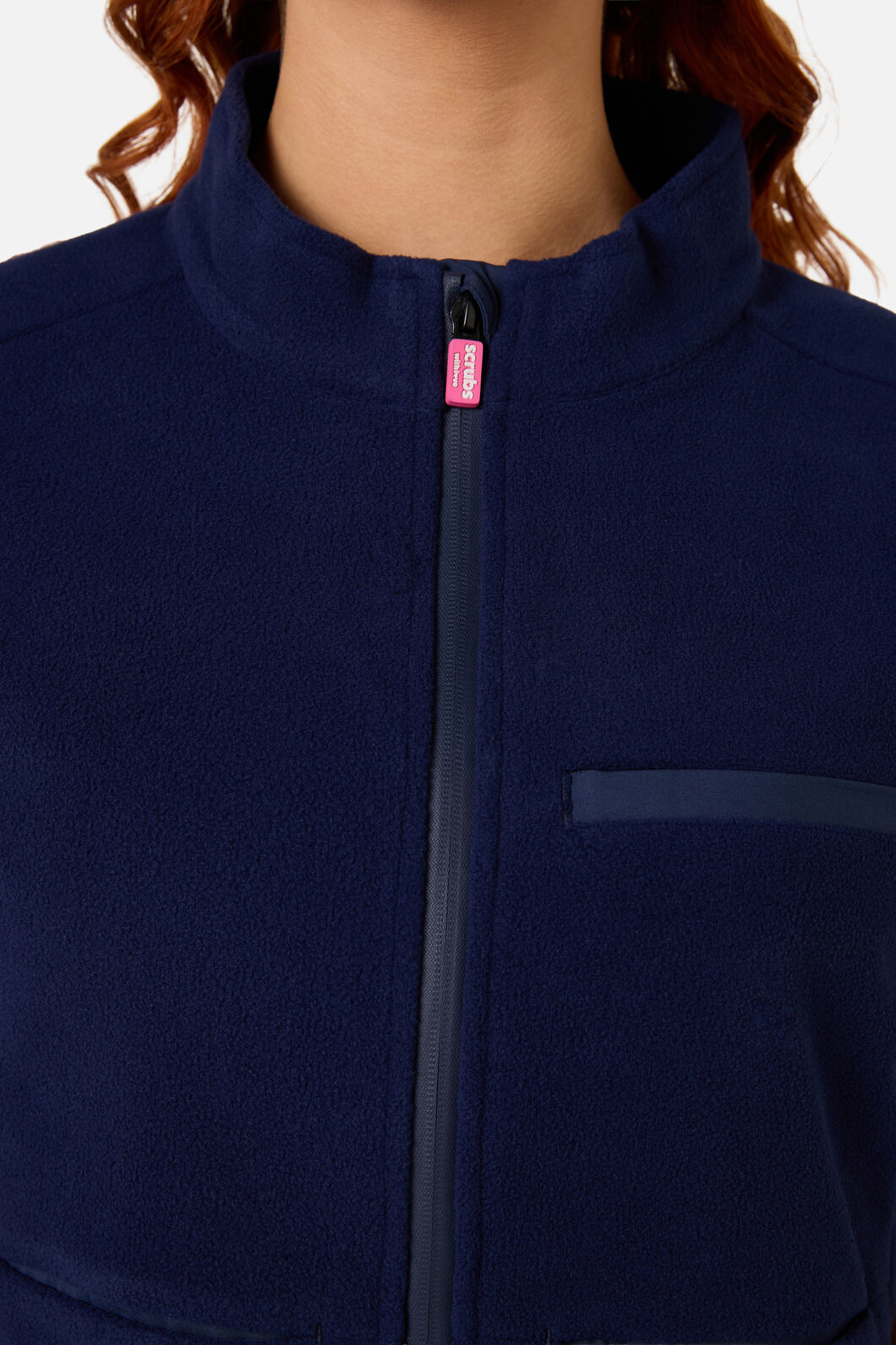 Scrubs With Love - Navy Polar Fleece Scrub Vest - navy