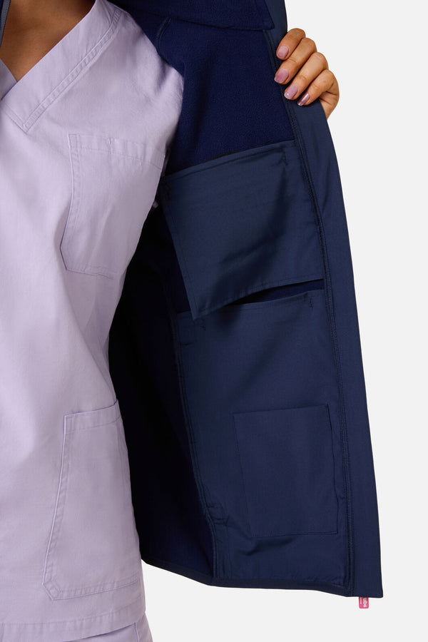 Scrubs With Love - Navy Polar Fleece Scrub Vest - navy