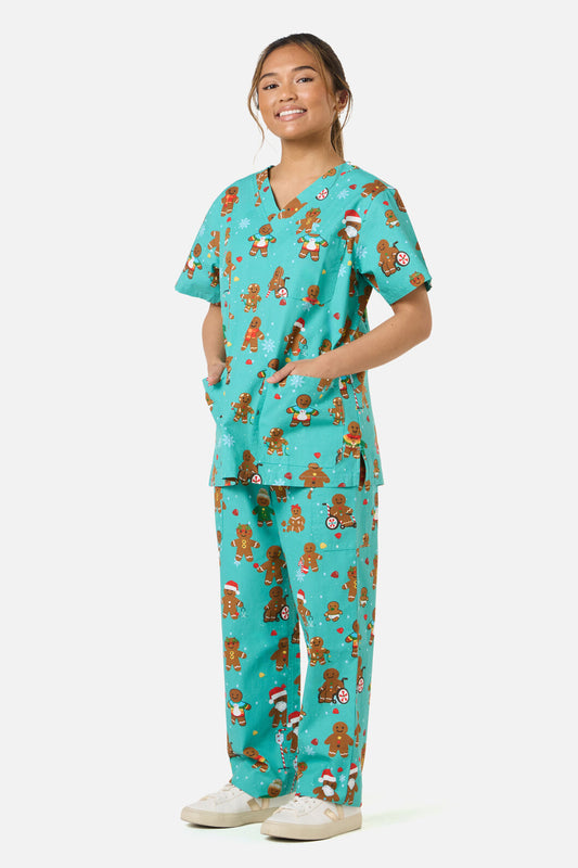 Scrubs With Love - GINGERBREAD SCRUB SET - teal