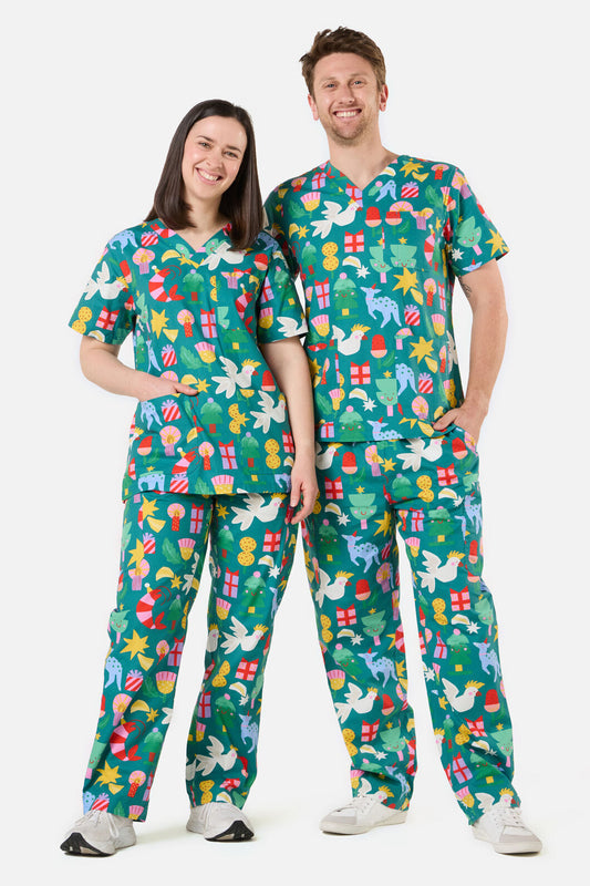 Scrubs With Love - WATTLE & WONDER SCRUB SET - green