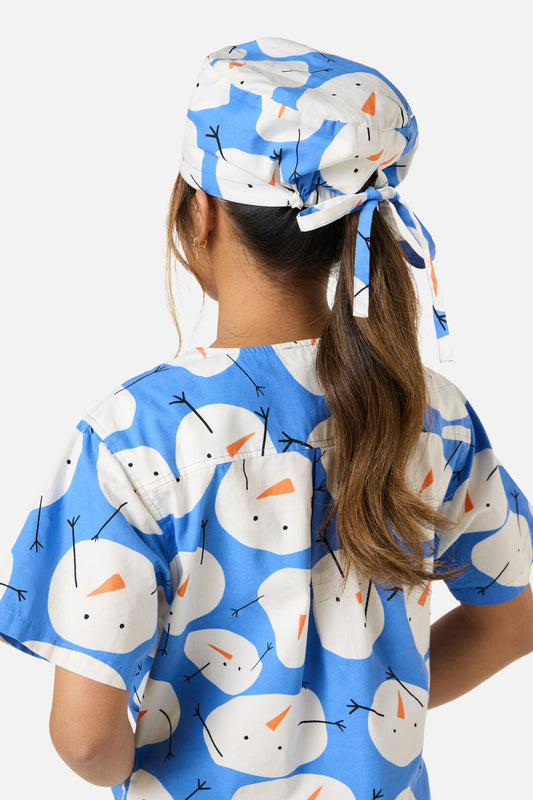 Scrubs With Love - SNOWMAN SCRUB HAT - blue