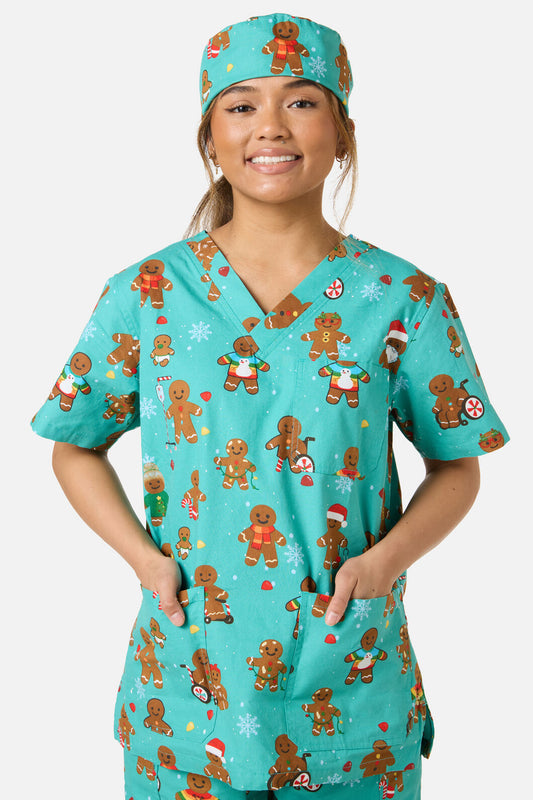 Scrubs With Love - GINGERBREAD SCRUB HAT - teal