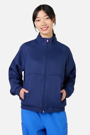 Scrubs With Love - Scrub Womens Navy Zip Up Jacket - navy