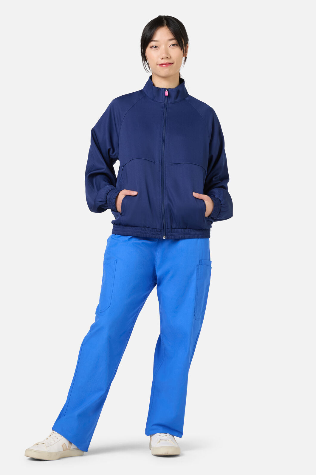 Scrubs With Love - Scrub Womens Navy Zip Up Jacket - navy