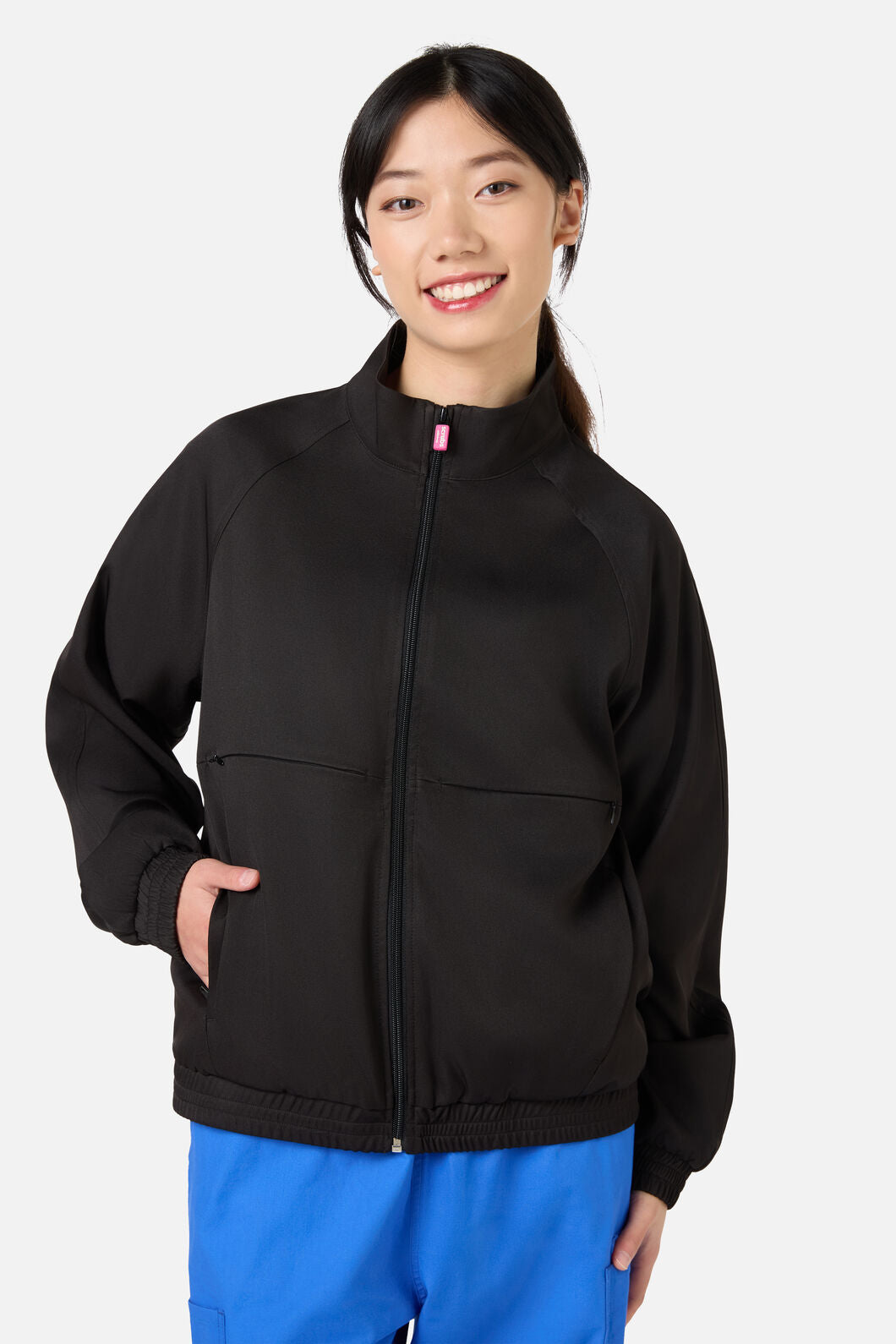Scrubs With Love - Scrub Womens Black Zip Up Jacket - black