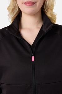 Scrubs With Love - Scrub Womens Black Zip Up Jacket - black