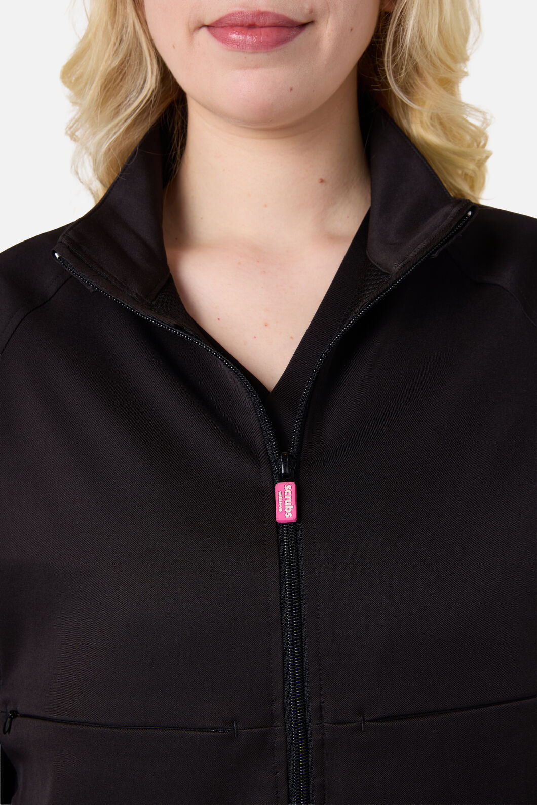 Scrubs With Love - Scrub Womens Black Zip Up Jacket - black