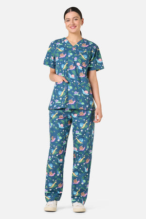 Scrubs With Love - Snailed It Scrub Set - blue
