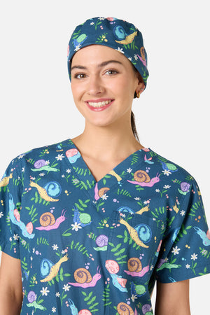 Scrubs With Love - Snailed It Scrub Hat - blue