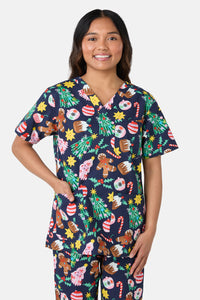 Scrubs With Love - Santa's Sweet Treats Scrub Set - blue