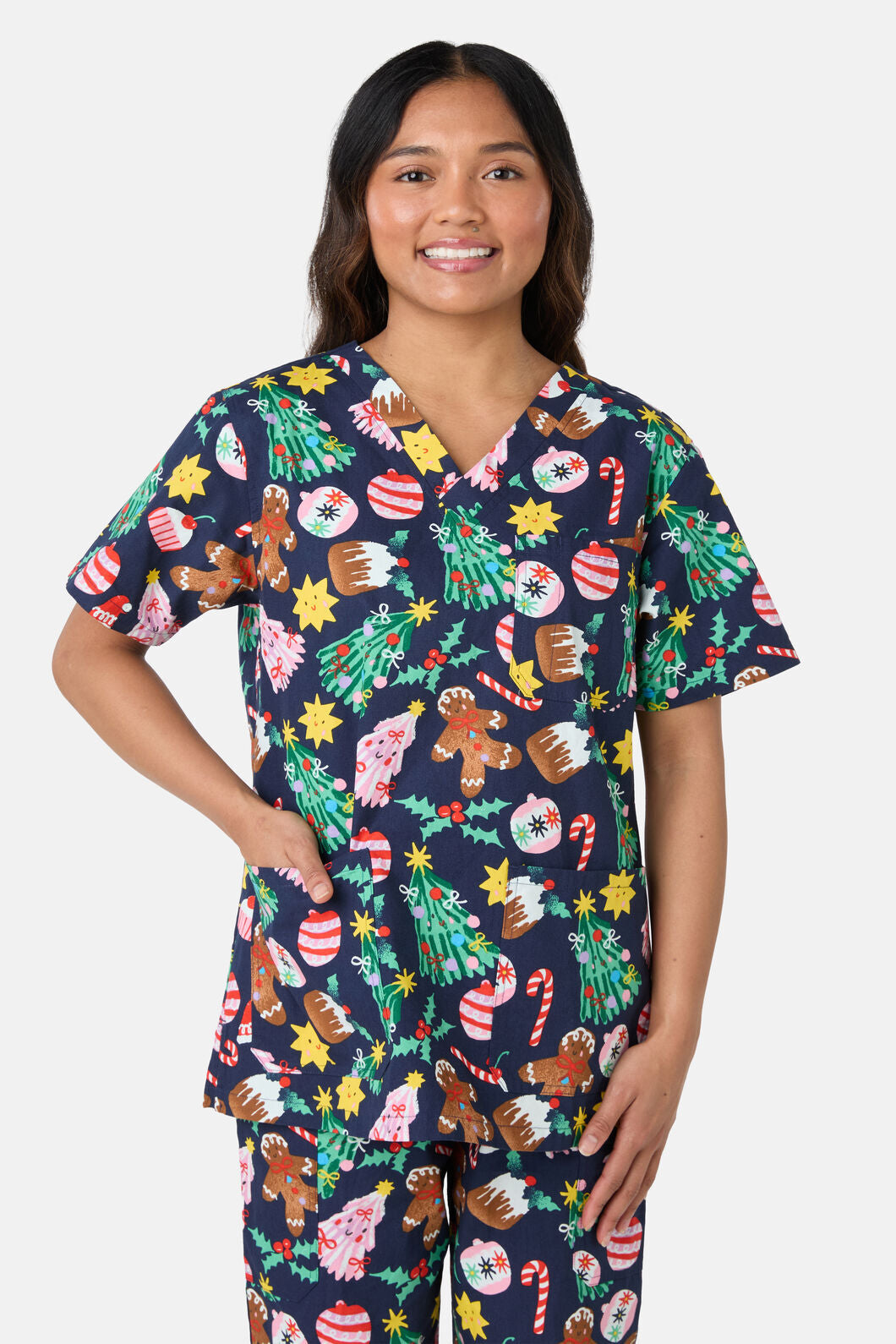 Scrubs With Love - Santa's Sweet Treats Scrub Set - blue