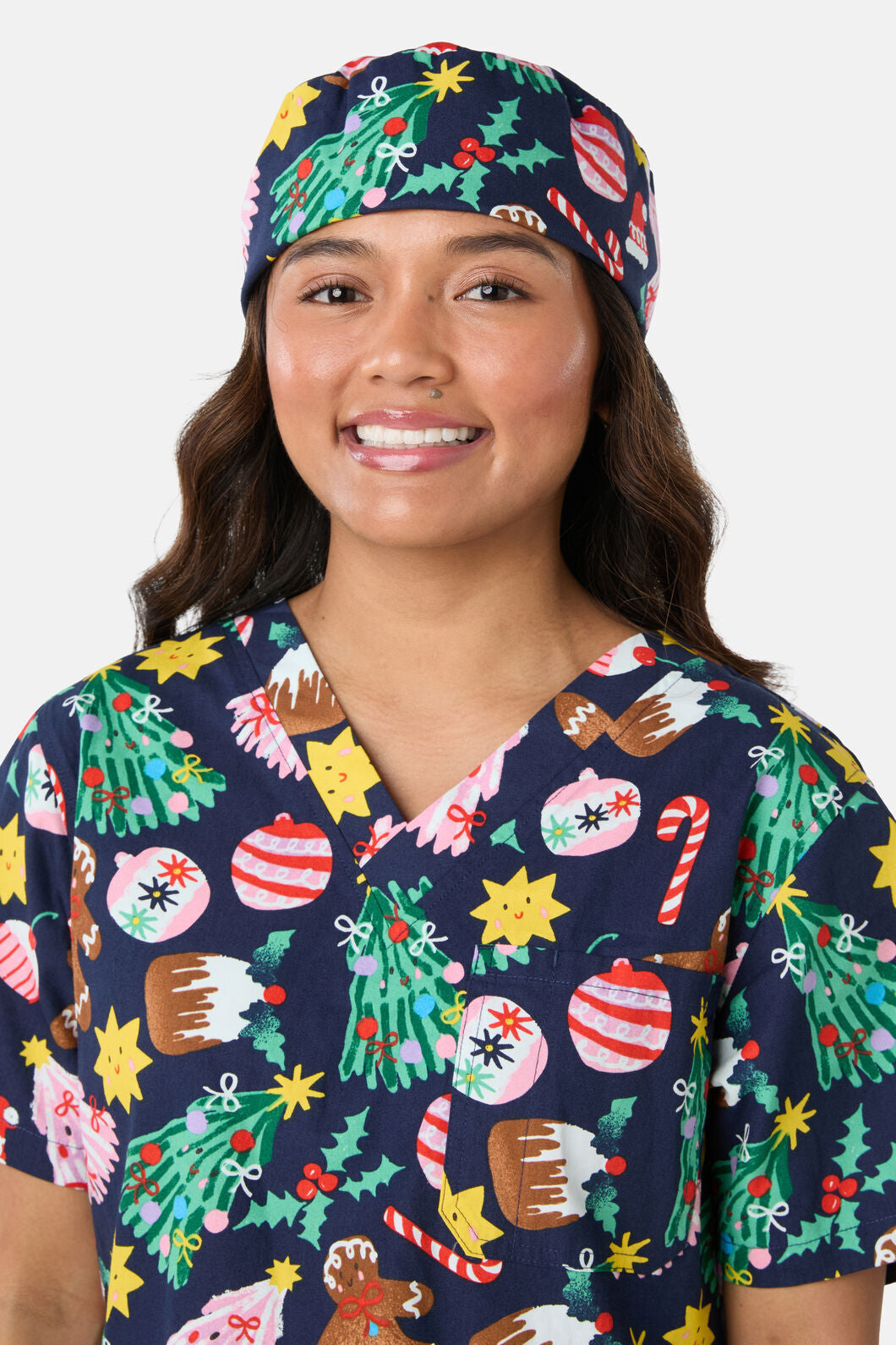 Scrubs With Love - Santa's Sweet Treats Scrub Hat - blue