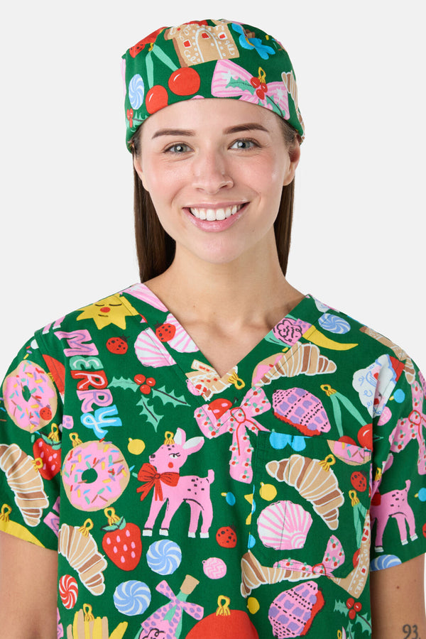 Scrubs With Love - Merry & Bright Scrub Hat - green