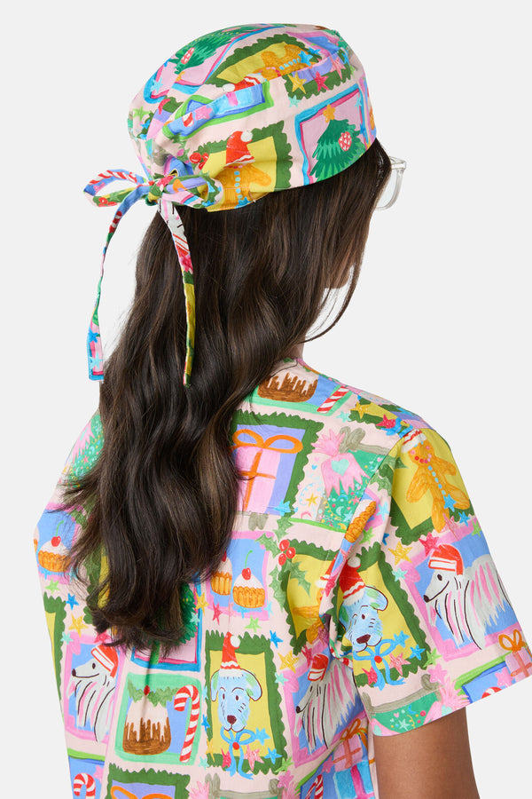 Scrubs With Love - Holiday Pups Scrub Hat - pink