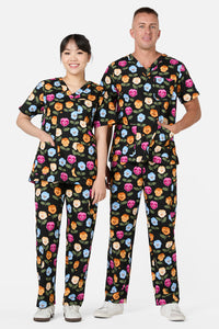 Scrubs With Love - Pansy Scrub Set - black