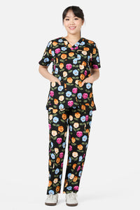 Scrubs With Love - Pansy Scrub Set - black