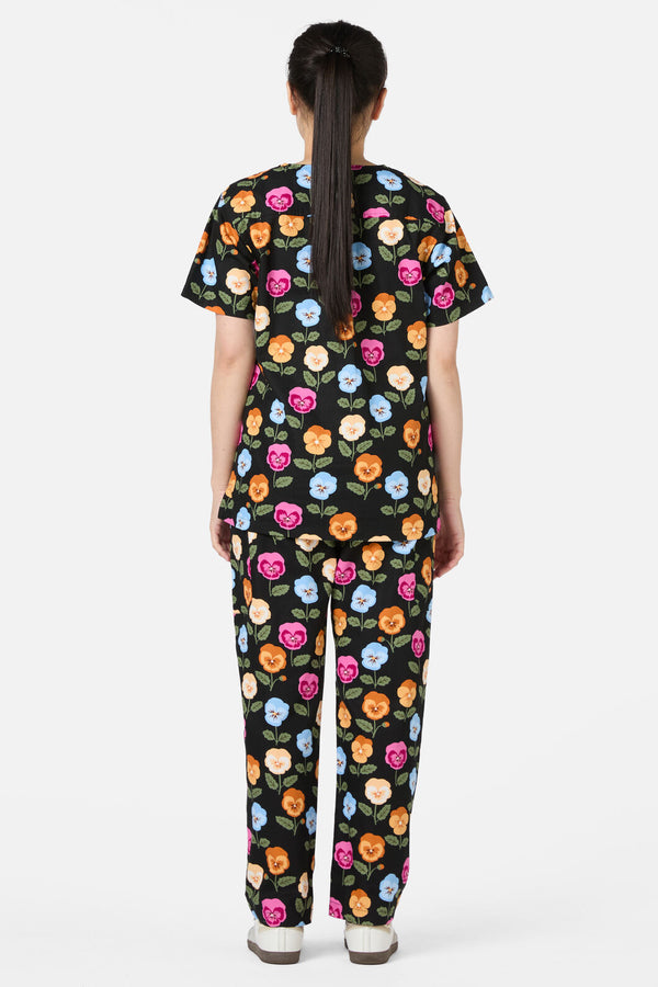 Scrubs With Love - Pansy Scrub Set - black