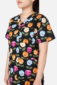 Scrubs With Love - Pansy Scrub Set - black