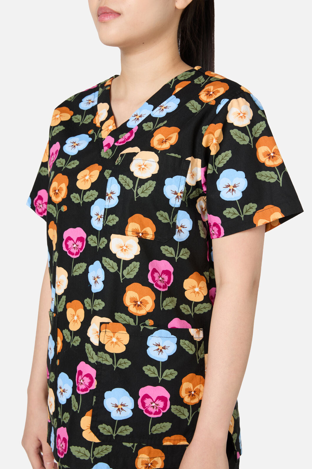 Scrubs With Love - Pansy Scrub Set - black