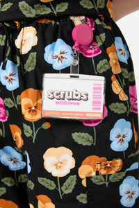 Scrubs With Love - Pansy Scrub Set - black