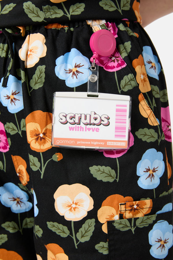 Scrubs With Love - Pansy Scrub Set - black