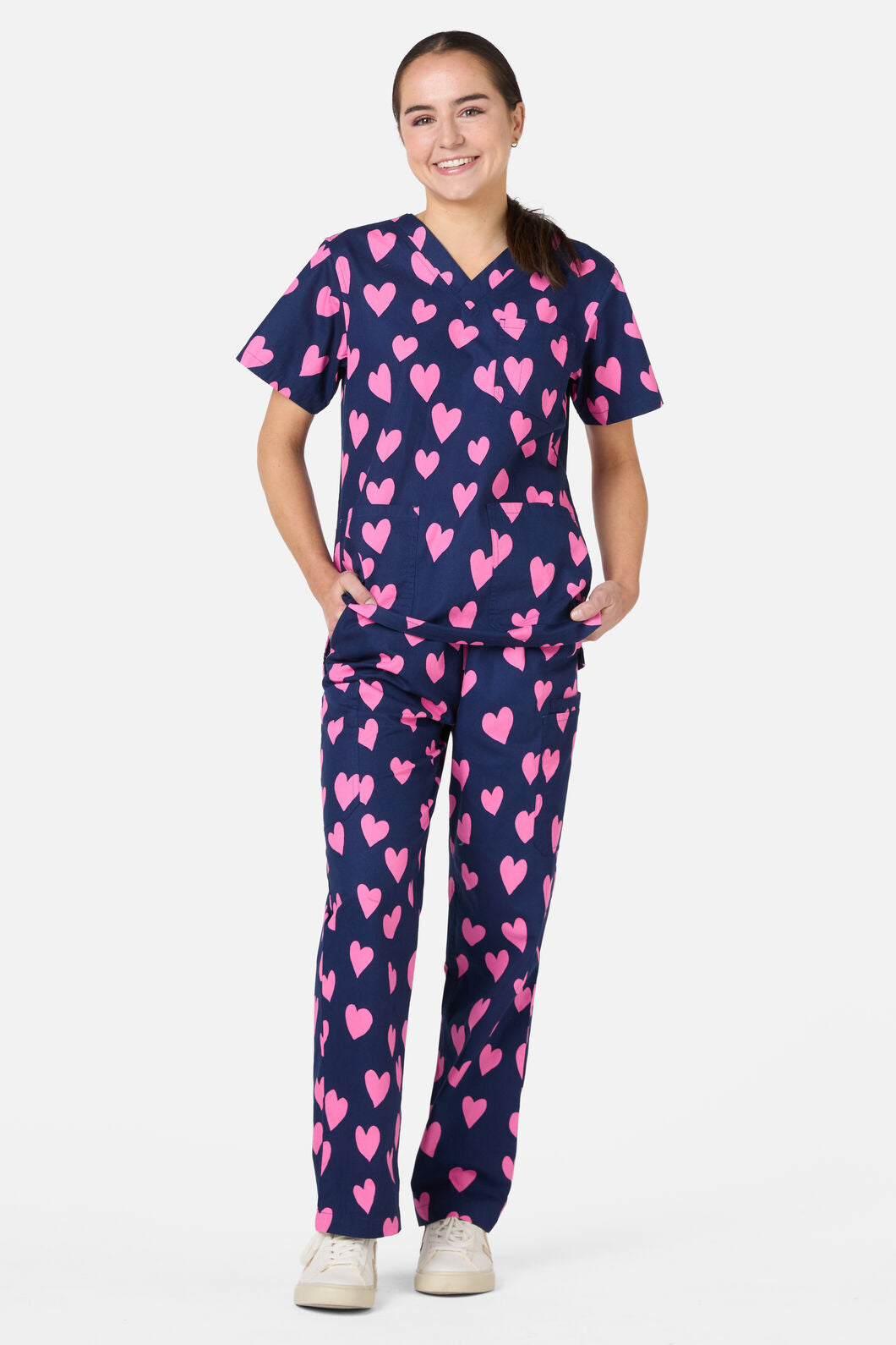 Scrubs With Love - Love Hearts Navy Scrub Set - navy