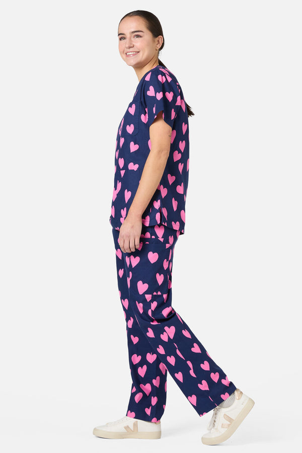 Scrubs With Love - Love Hearts Navy Scrub Set - navy