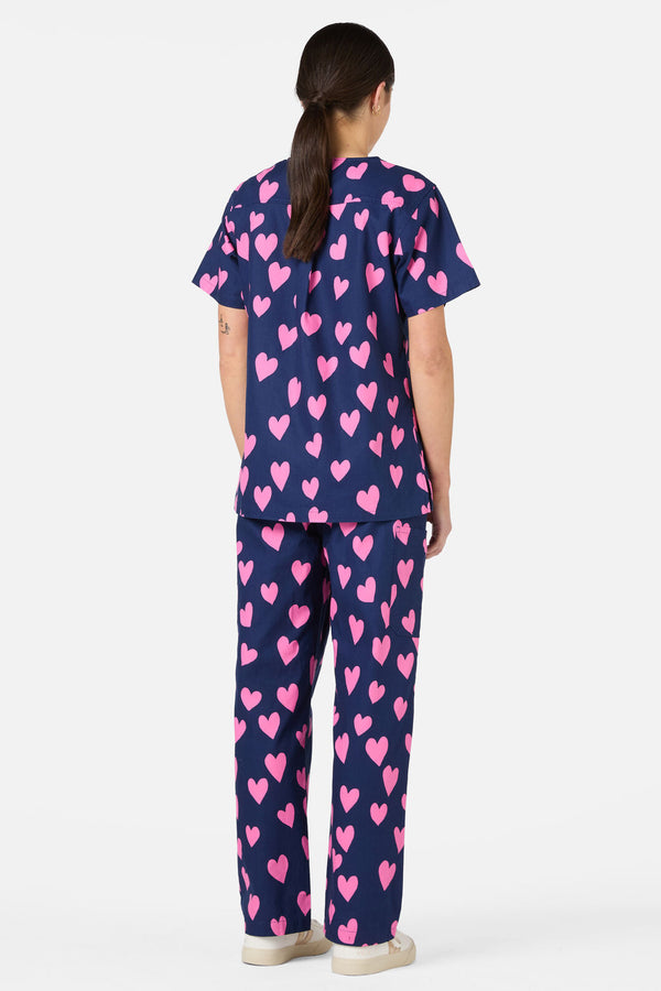Scrubs With Love - Love Hearts Navy Scrub Set - navy