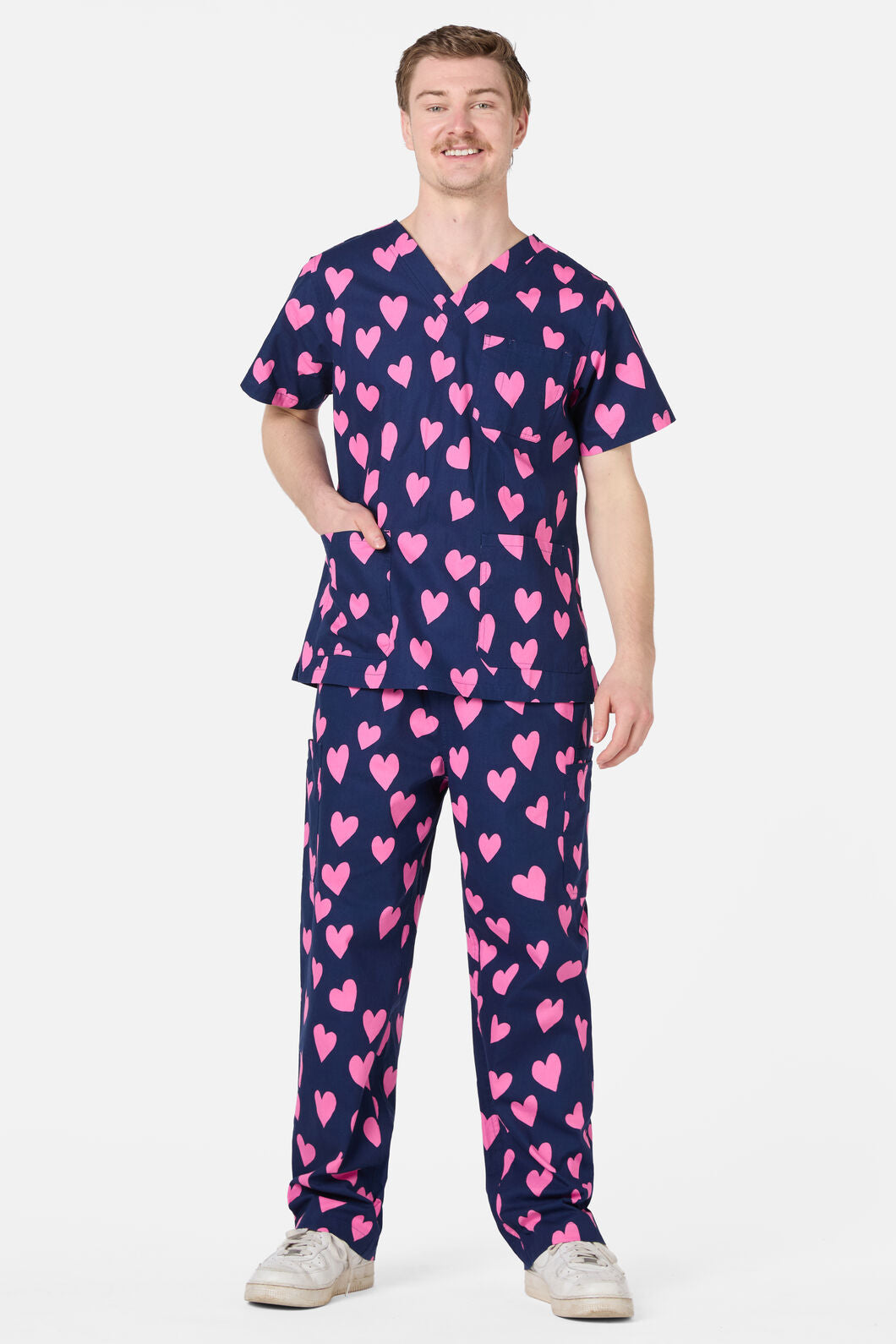 Scrubs With Love - Love Hearts Navy Scrub Set - navy