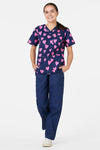 Scrubs With Love - Lovehearts Top & Pant Scrub Set - navy