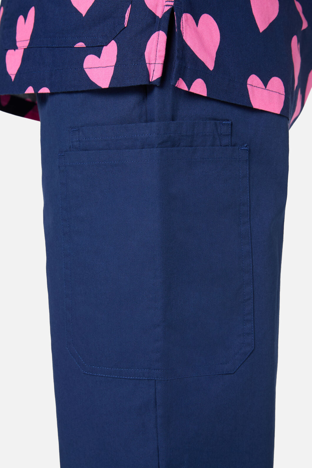 Scrubs With Love - Lovehearts Top & Pant Scrub Set - navy