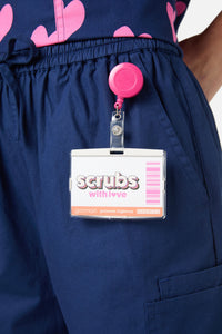 Scrubs With Love - Lovehearts Top & Pant Scrub Set - navy