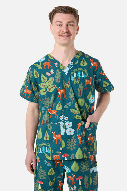 Scrubs With Love - Winter Deer Scrub Set - teal