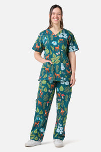 Scrubs With Love - Winter Deer Scrub Set - teal