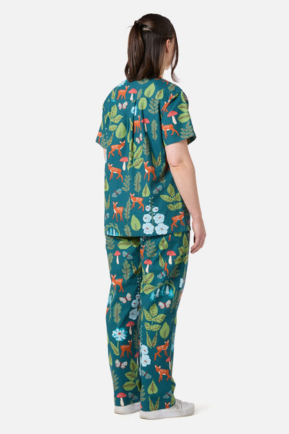 Scrubs With Love - Winter Deer Scrub Set - teal