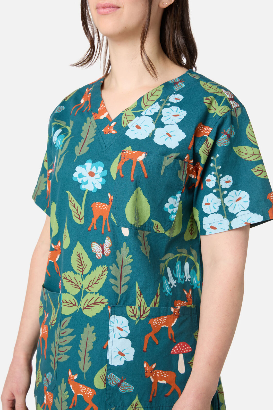 Scrubs With Love - Winter Deer Scrub Set - teal