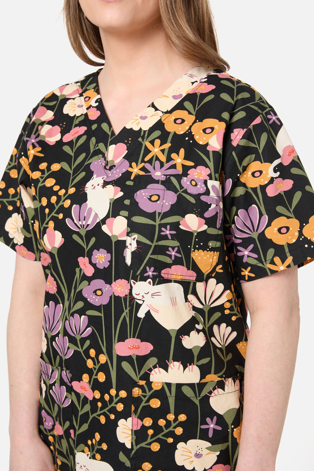 Scrubs With Love - Zoe Cat scrub set - black