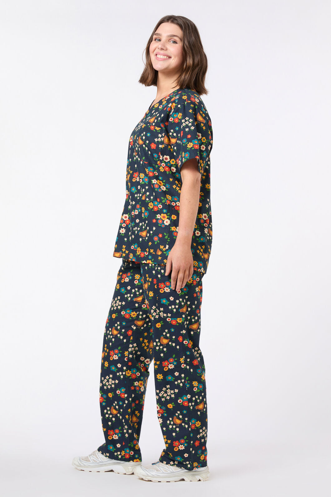 Scrubs With Love - Cute Chickens scrub set - navy