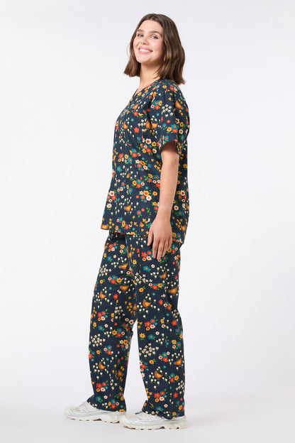Scrubs With Love - Cute Chickens scrub set - navy