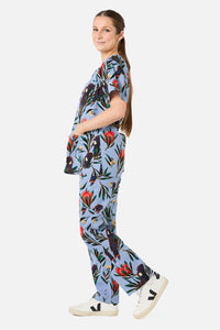Scrubs With Love - Cockatoo & Protea scrub set - blue