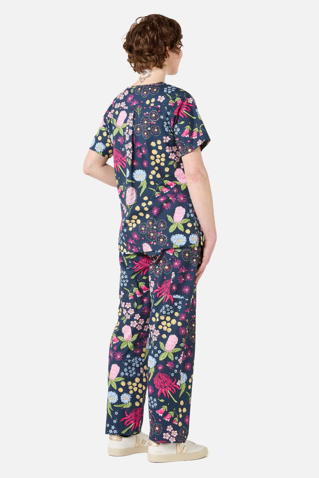 Scrubs With Love - Native Bouquet scrub set - navy