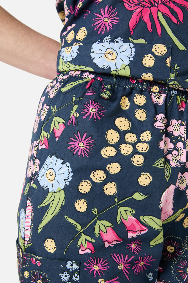 Scrubs With Love - Native Bouquet scrub set - navy
