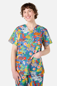 Scrubs With Love - Bush Tapestry scrub set - blue